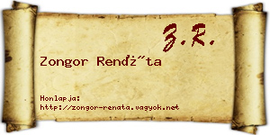 Zongor Renáta névjegykártya